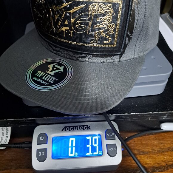 NEW TOP LEVEL Savage Snapback Hat Grey Black Gold Tiger Design 100% Cotton Claw - Picture 13 of 13